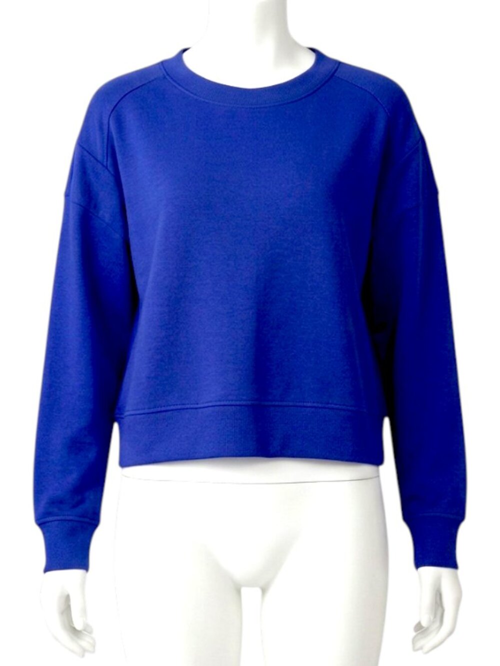 Sweaty Betty Women's After Class Cropped Crewneck Sweatshirt, L, Rich Blue, NWT